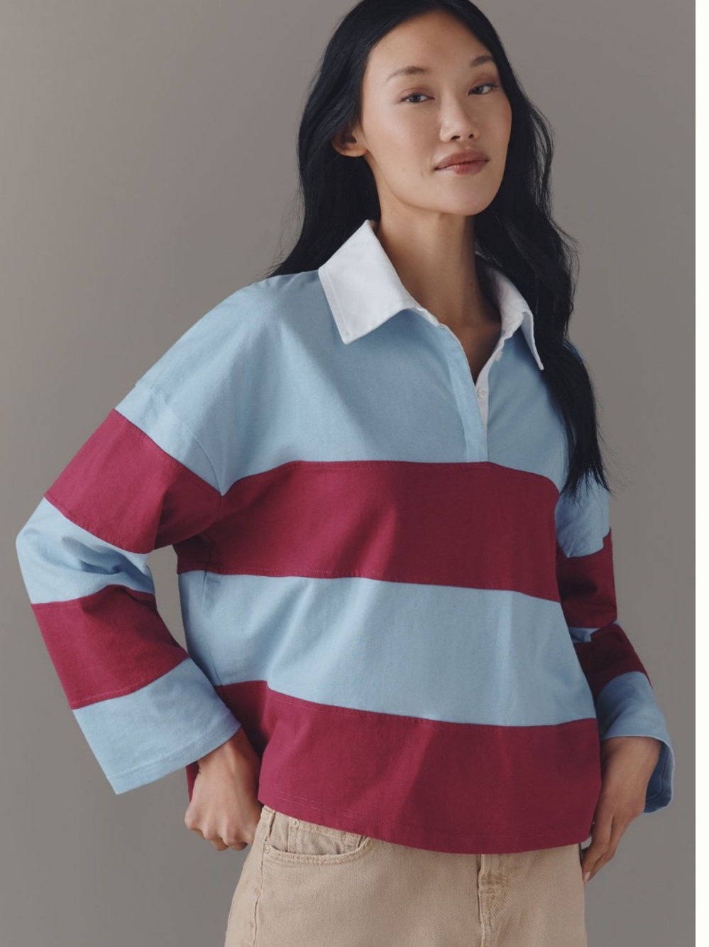 By Anthropologie Striped Rugby Top - Picture 2 of 6